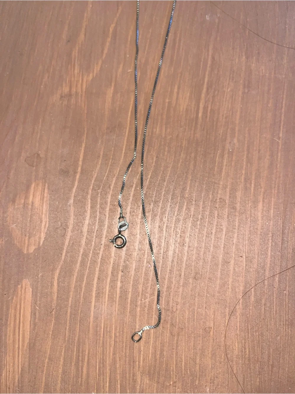 Sterling silver 925 Italian box chain necklace oxidized